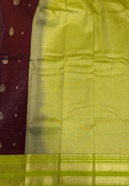 Budget Kanchipuram Saree-Maroon with Contrast Border
