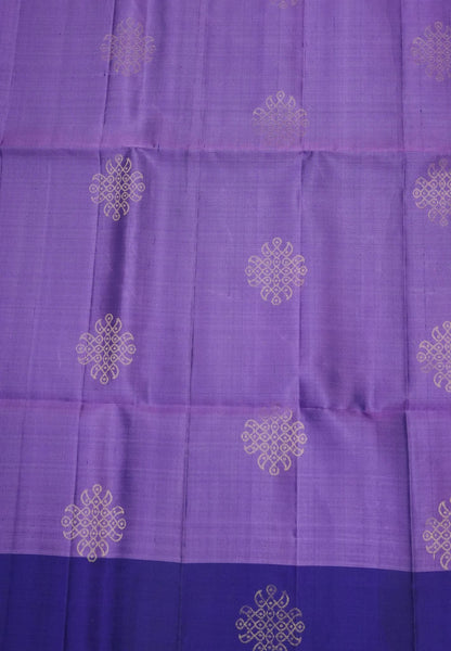 Soft Silk Saree with Kolam Weave - Lavender
