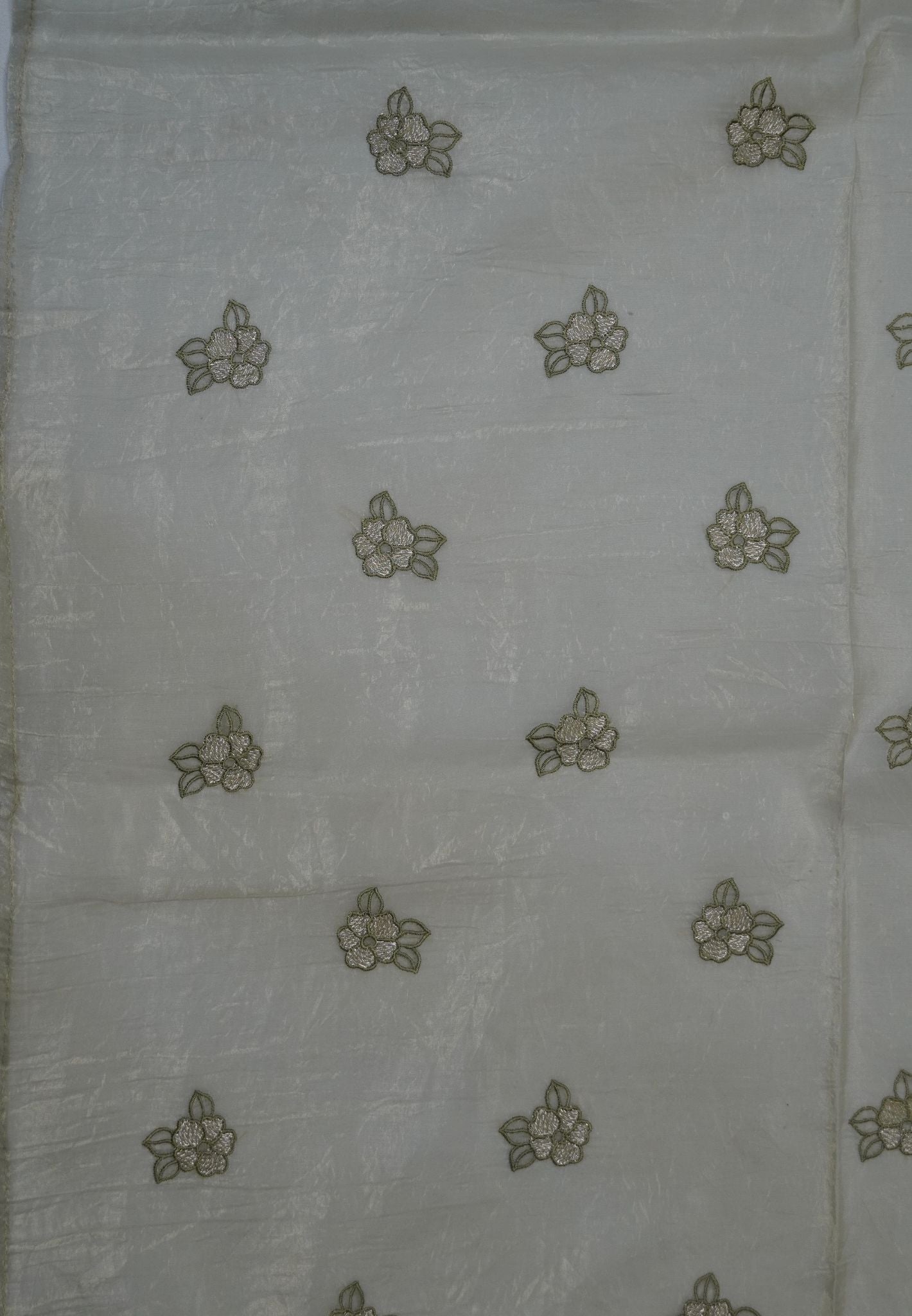 Paper Work Saree - Metalic Green