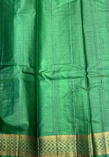 Pure Tussar Saree-Violet In Geometric Diamond Zari With Contrast Border