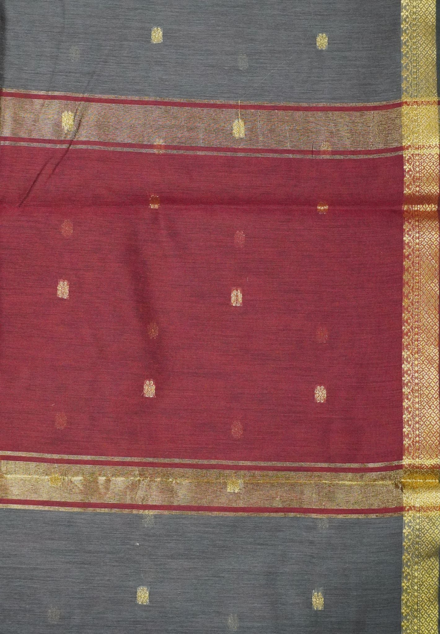 Maheswari Saree - Elephant Grey