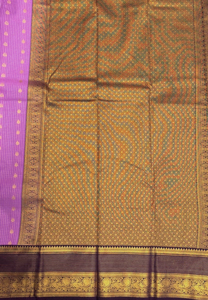 Budget Kanchipuram Saree-Purple with Contrast Border