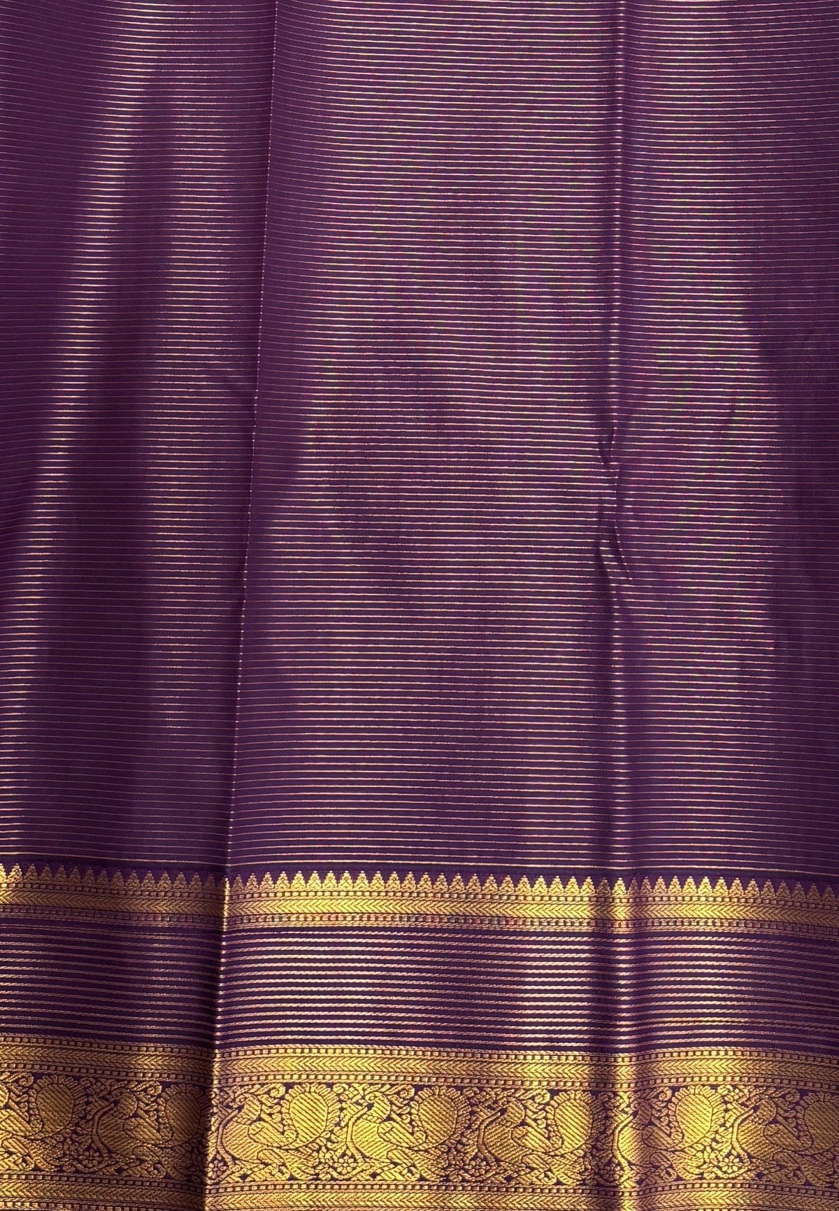 Budget Kanchipuram Saree-Purple with Contrast Border
