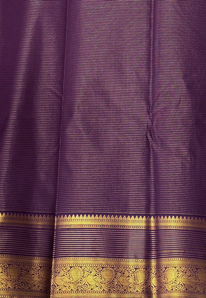 Budget Kanchipuram Saree-Purple with Contrast Border