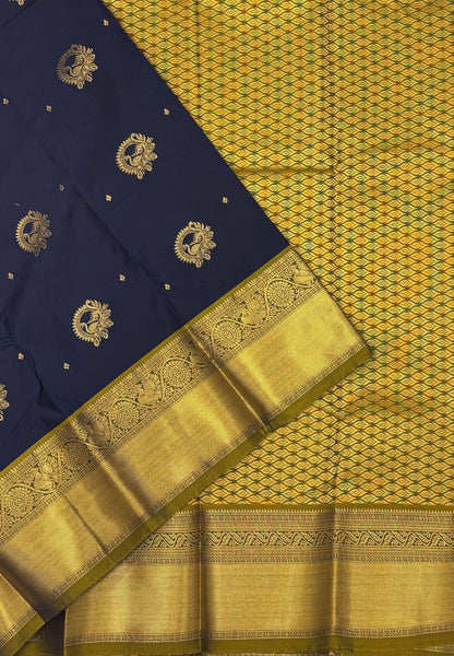 Budget Kanchipuram Saree-Navy Blue