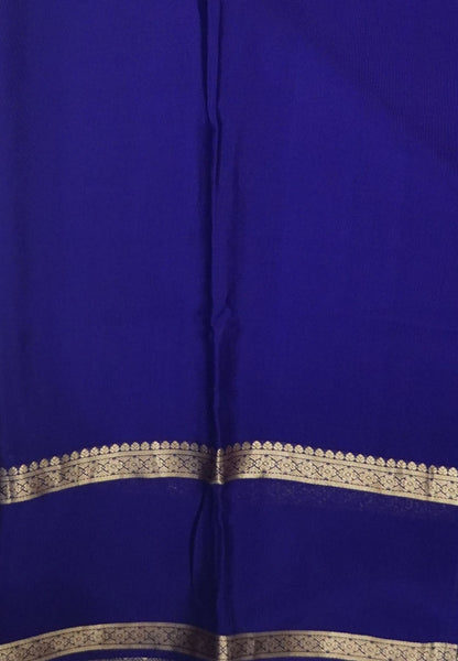 Pure Mysore Silk Saree-Rani Pink In Pichwai Embroidery With Contrast Border