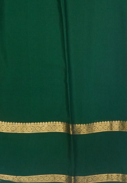 Pure Mysore Silk Saree-Arakku In Pichwai Embroidery With Contrast Border