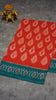 Pochampally Cotton double Ikkat Saree Red - Teal Green thumbnail