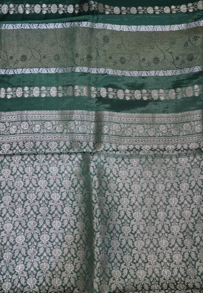 Banarasi Crepe Saree-Green