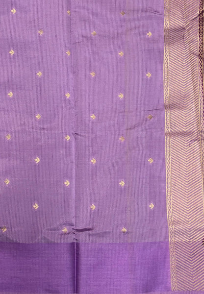 Mulberry Silk Saree-Tone of Purple with Deer Border