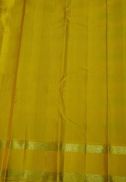 Pure Silk Saree – Mustard Yellow with Contrast Checked Pallu