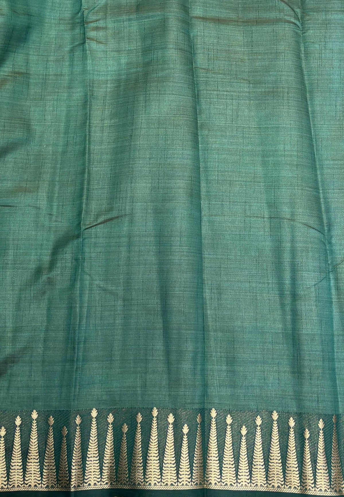 Semi Tussar Saree-Dusky Wine in Traditional Striped Zari with Contrast Border