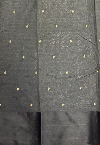 Art Silk Kota Saree-Black In Geometric Zari Brocade Border