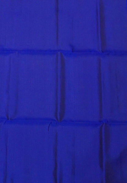 Pure Kanchipuram Silk Saree-Blue with Peacock Buttas