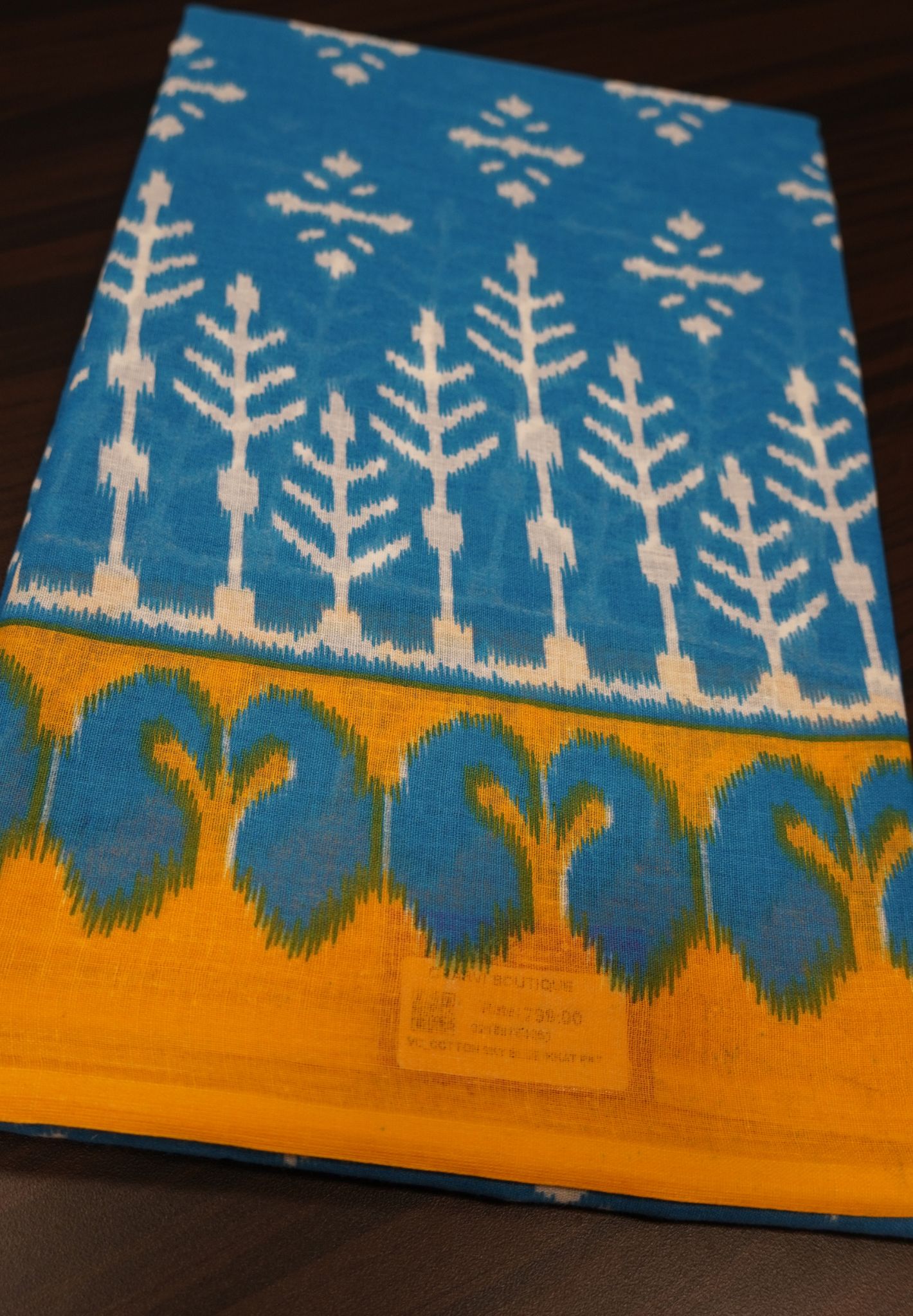 Cotton Saree - Sky Blue
