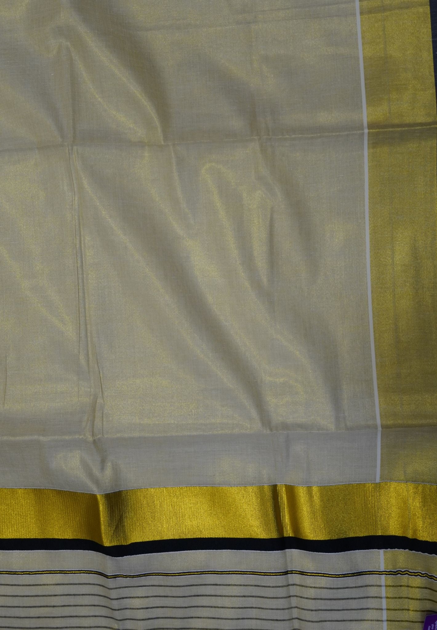 Tissue Saree-Sandal with Pallu Stripes