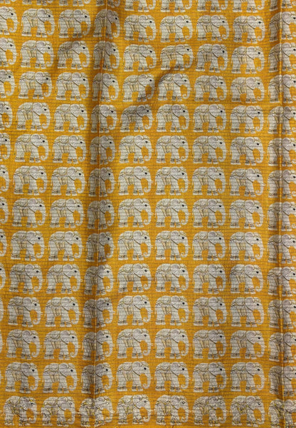 Tussar Saree-Brown In Elephant Motif Border