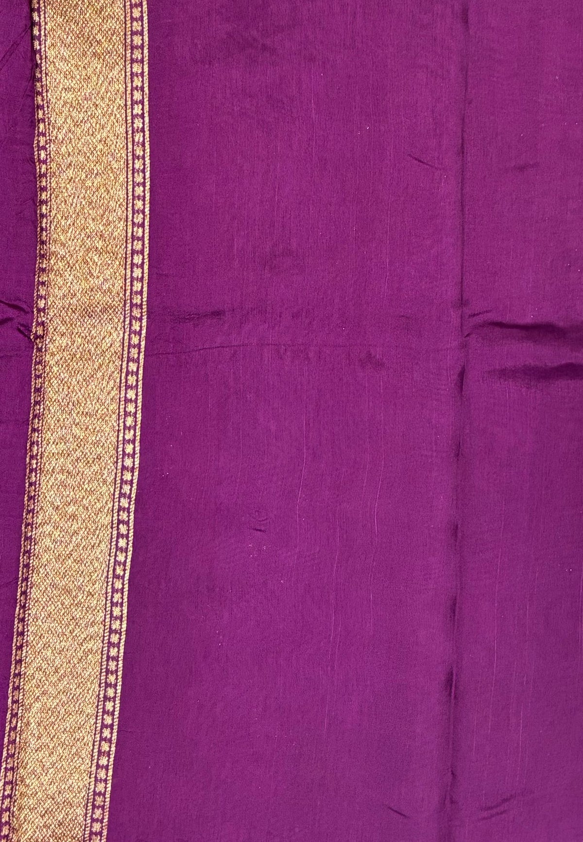 Kattan Silk Saree-Purple in Floral Vine Zari Border