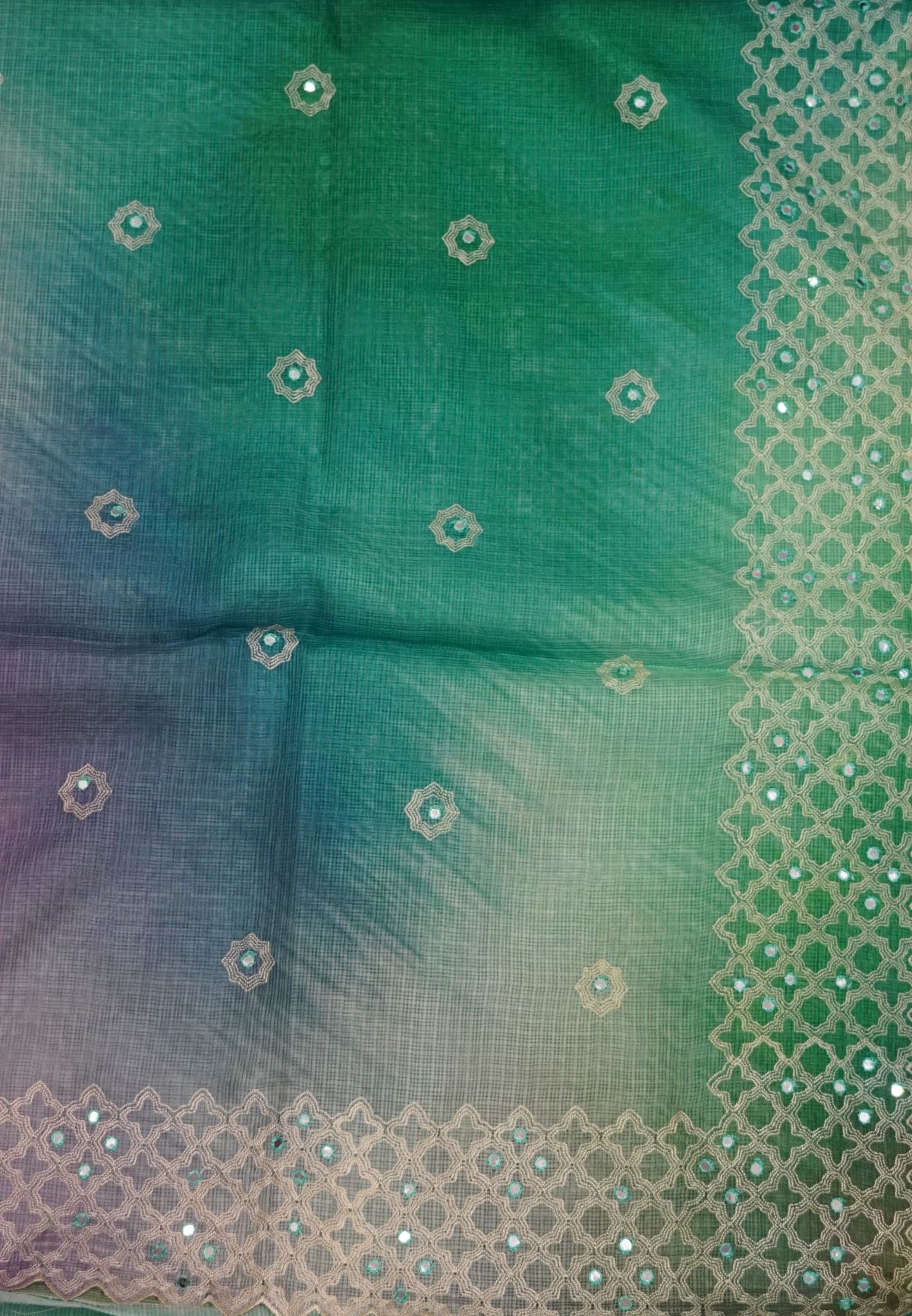 Kota Saree-Green with Mirror Work