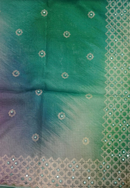 Kota Saree-Green with Mirror Work