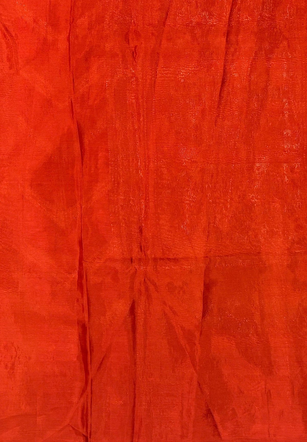 Banarasi Crepe Saree-Orange In Deer Motif Zari Border
