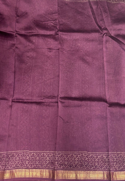 Pure Maheshwari Silk Cotton Saree-Wine
