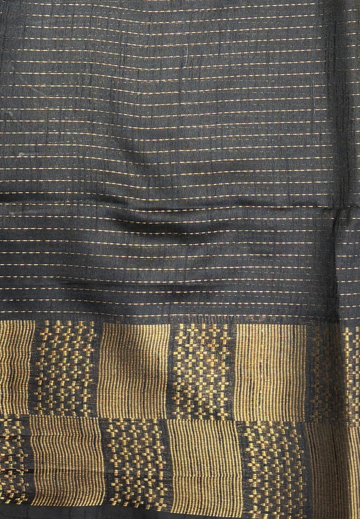 Semi Raw Silk Saree-Light Green In Checkered Zari With Contrast Border