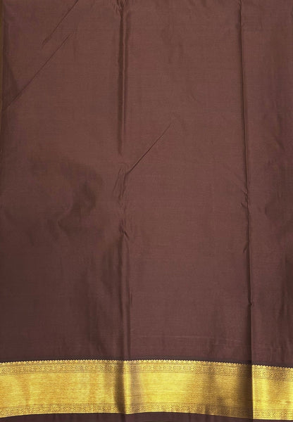 Budget Kanchipuram Saree-Peacock Green with Contrast Border