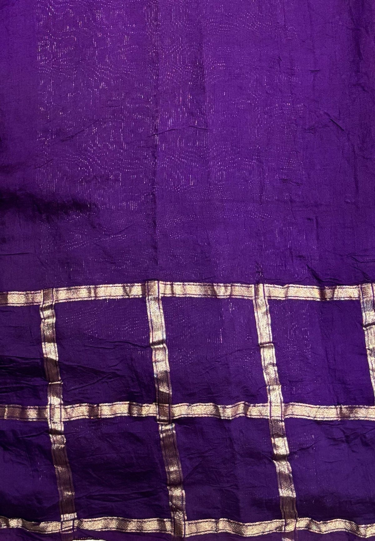 Banarasi Bandeji Saree-Brick Red in Checked Zari with Contrast Border