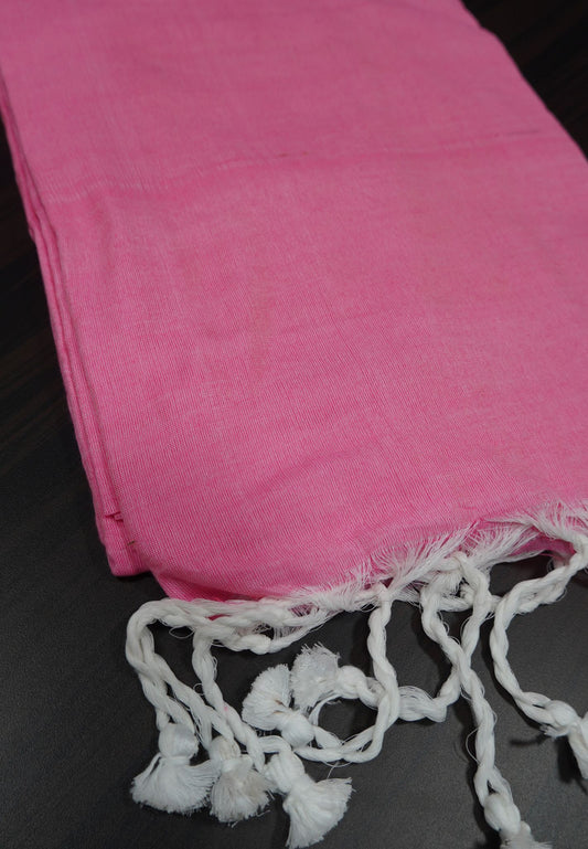 Khadi Cotton Saree - Baby Pink