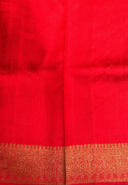 Pure Handloom Tussar Saree-Peacock Blue in Intricate Floral Zari Border