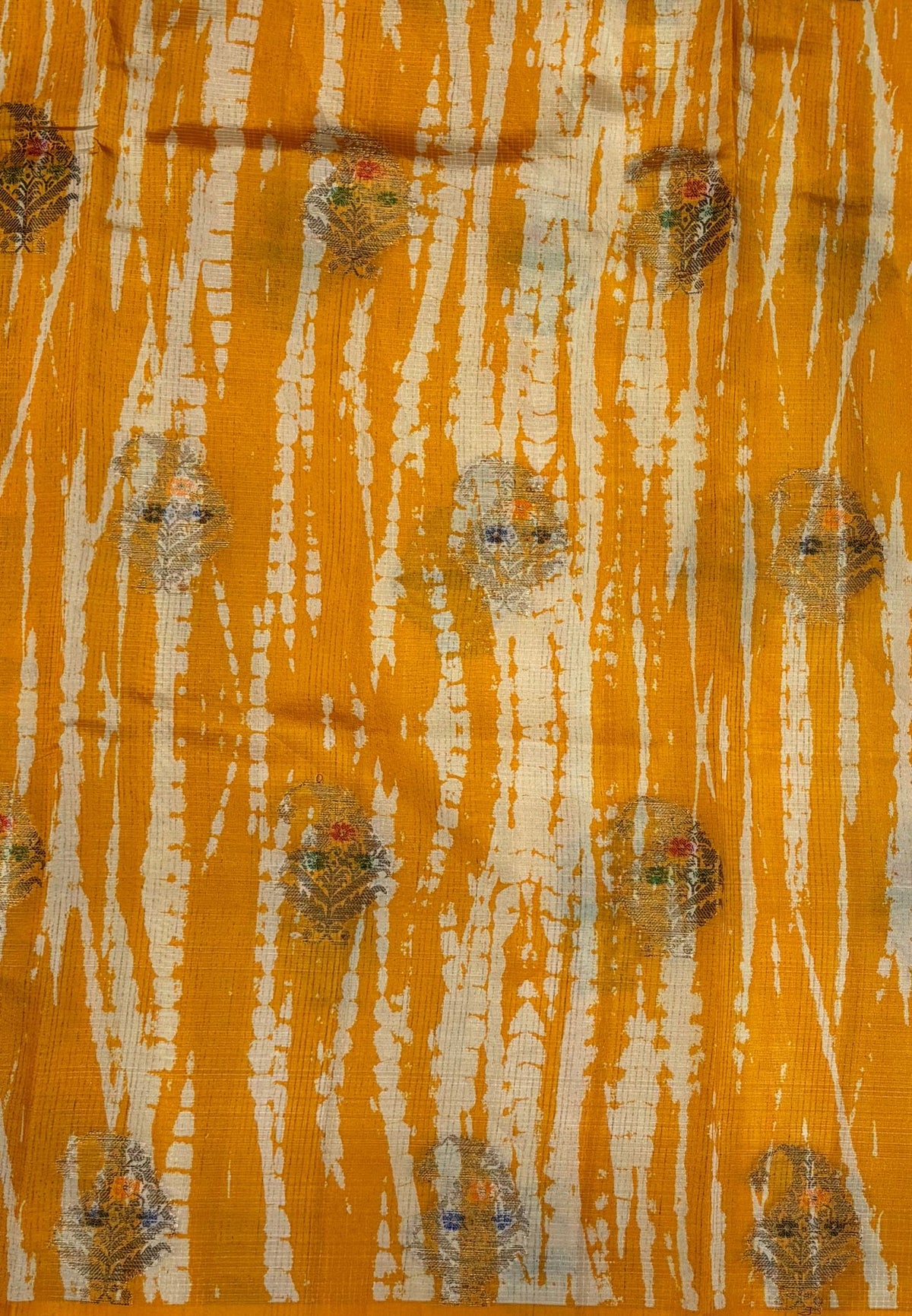 Tussar Saree-Mustard in Leheriya Manga Motif Border