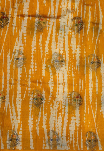 Tussar Saree-Mustard in Leheriya Manga Motif Border