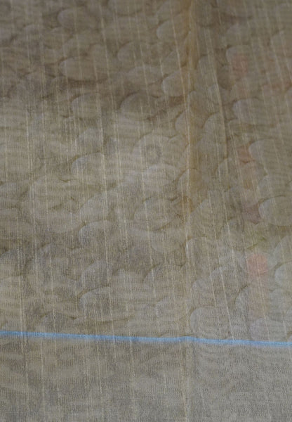 Chanderi Saree-Beige in Floral Pattern