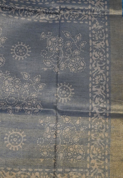 Bhagalpur Tissue Saree - Metalic Blue