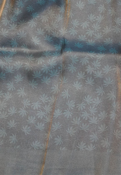 Semi Tissue Silk Saree-Peacock Blue