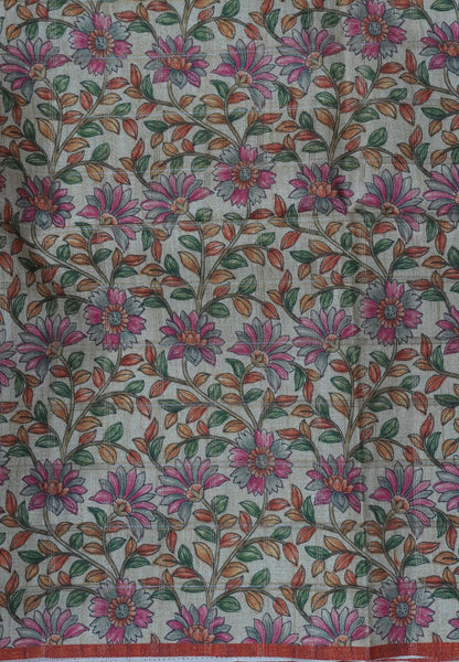 Semi Tussar Saree-Honey