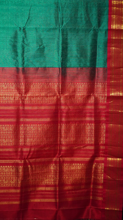 Silk Cotton Saree Green