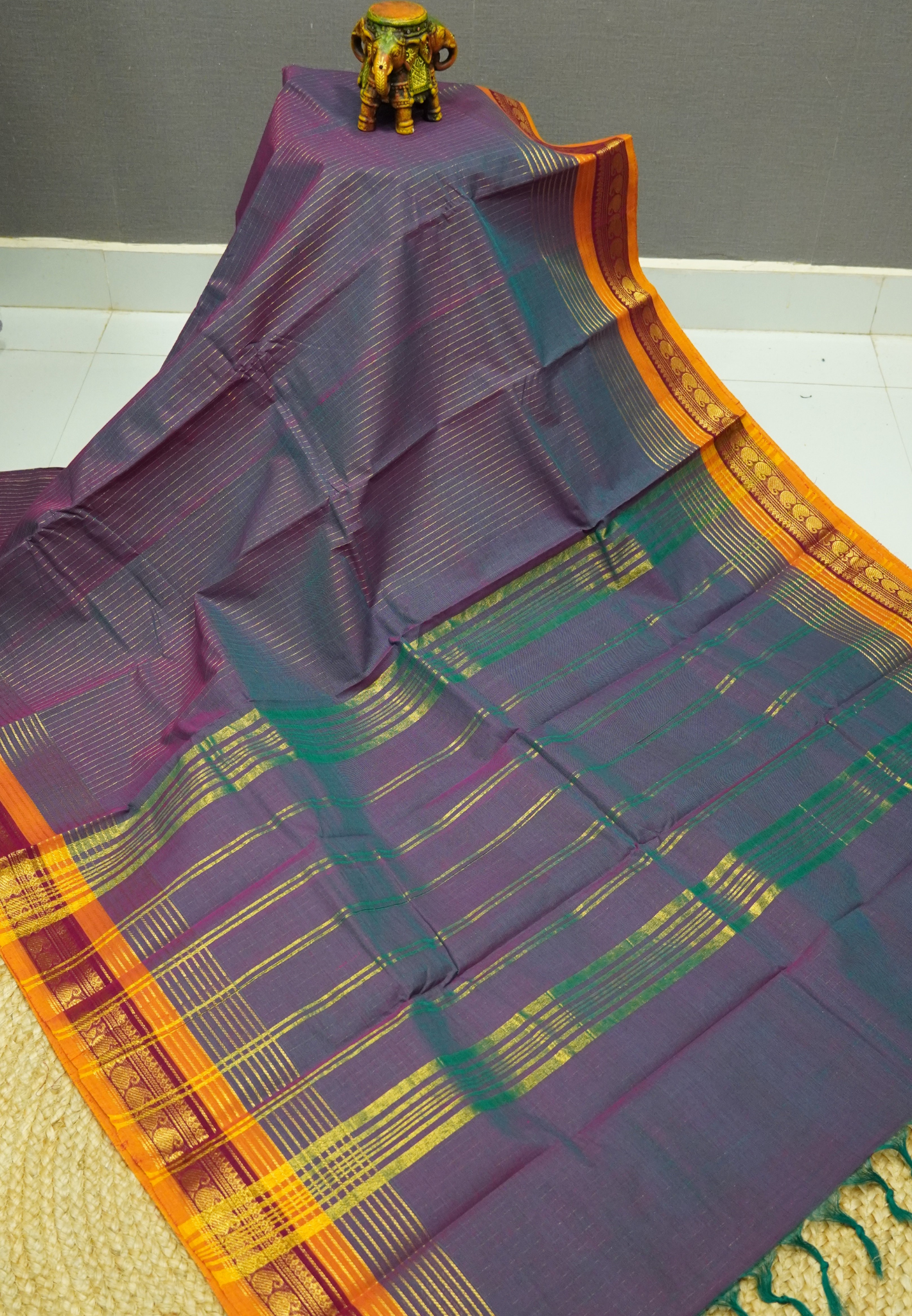 Chettinadu Cotton Saree-Redish Purple