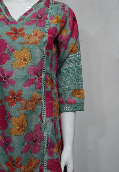 3Pcs Floral Printed Cotton Salwar