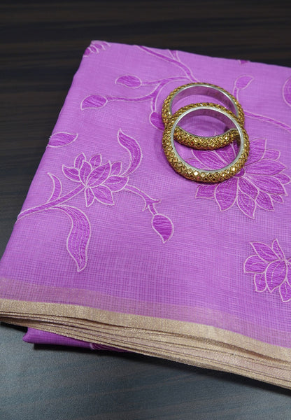 Silk Kota Saree -Purple