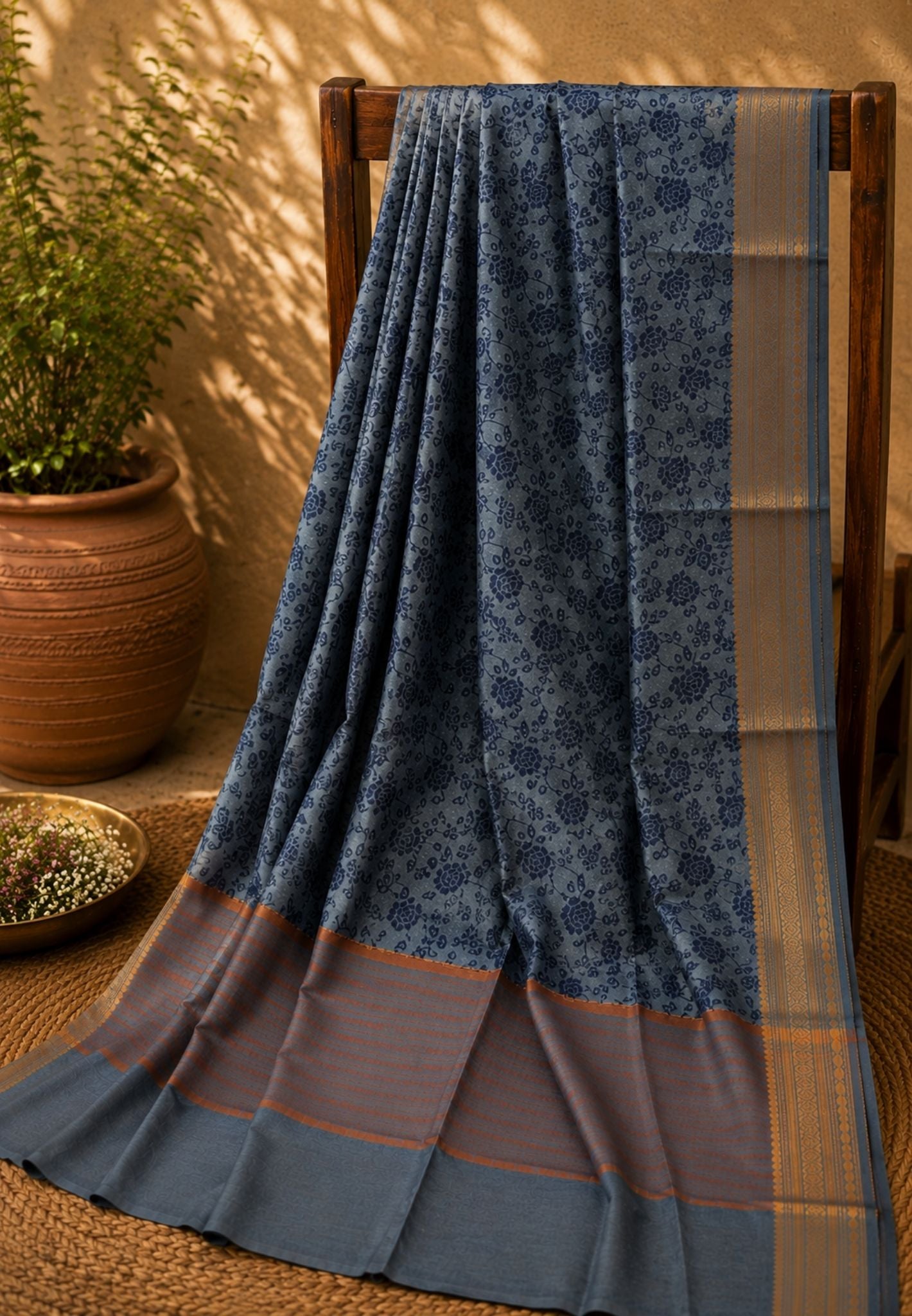 Chanderi Saree-Blue