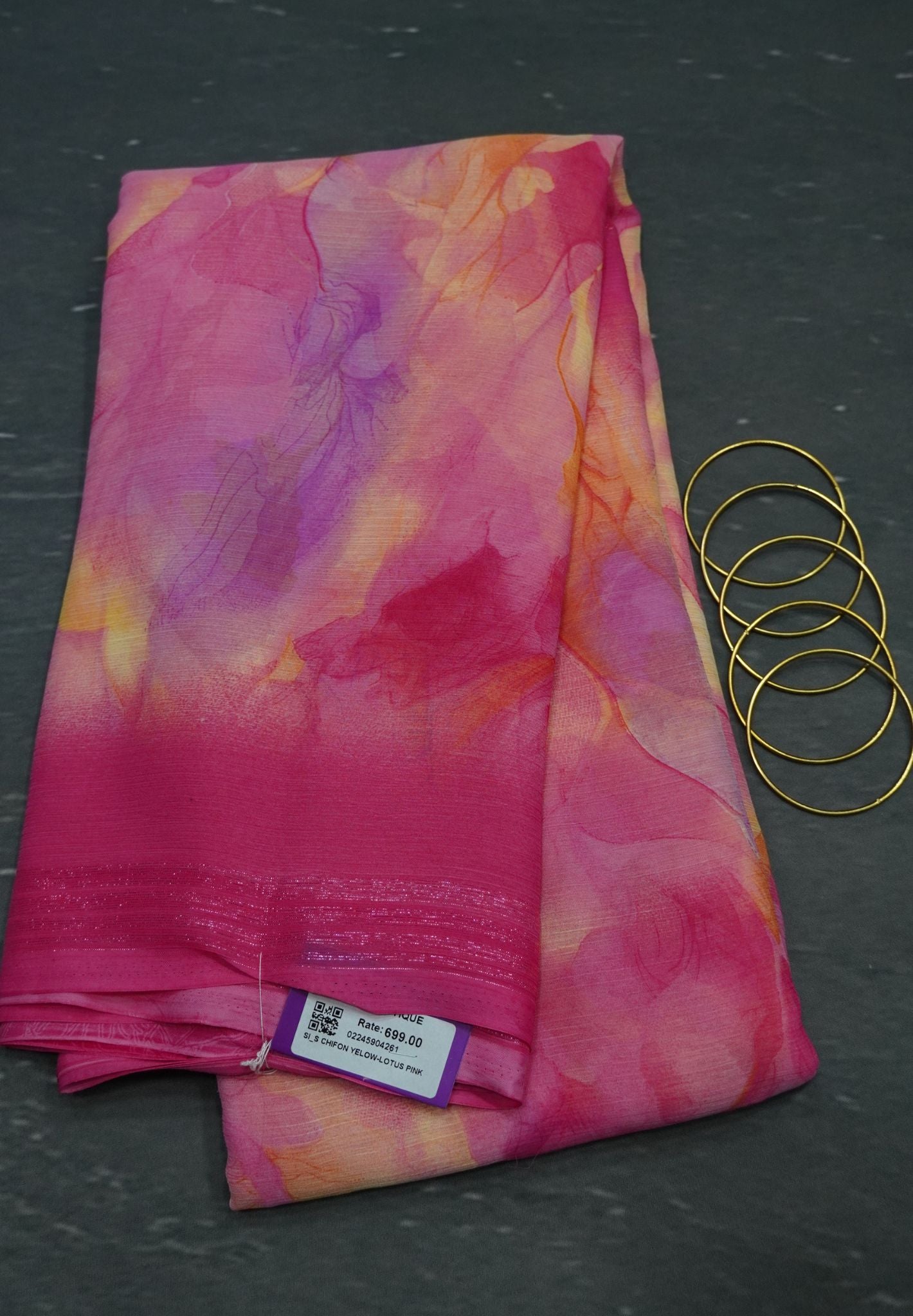 Chiffon Saree - Lotus Pink