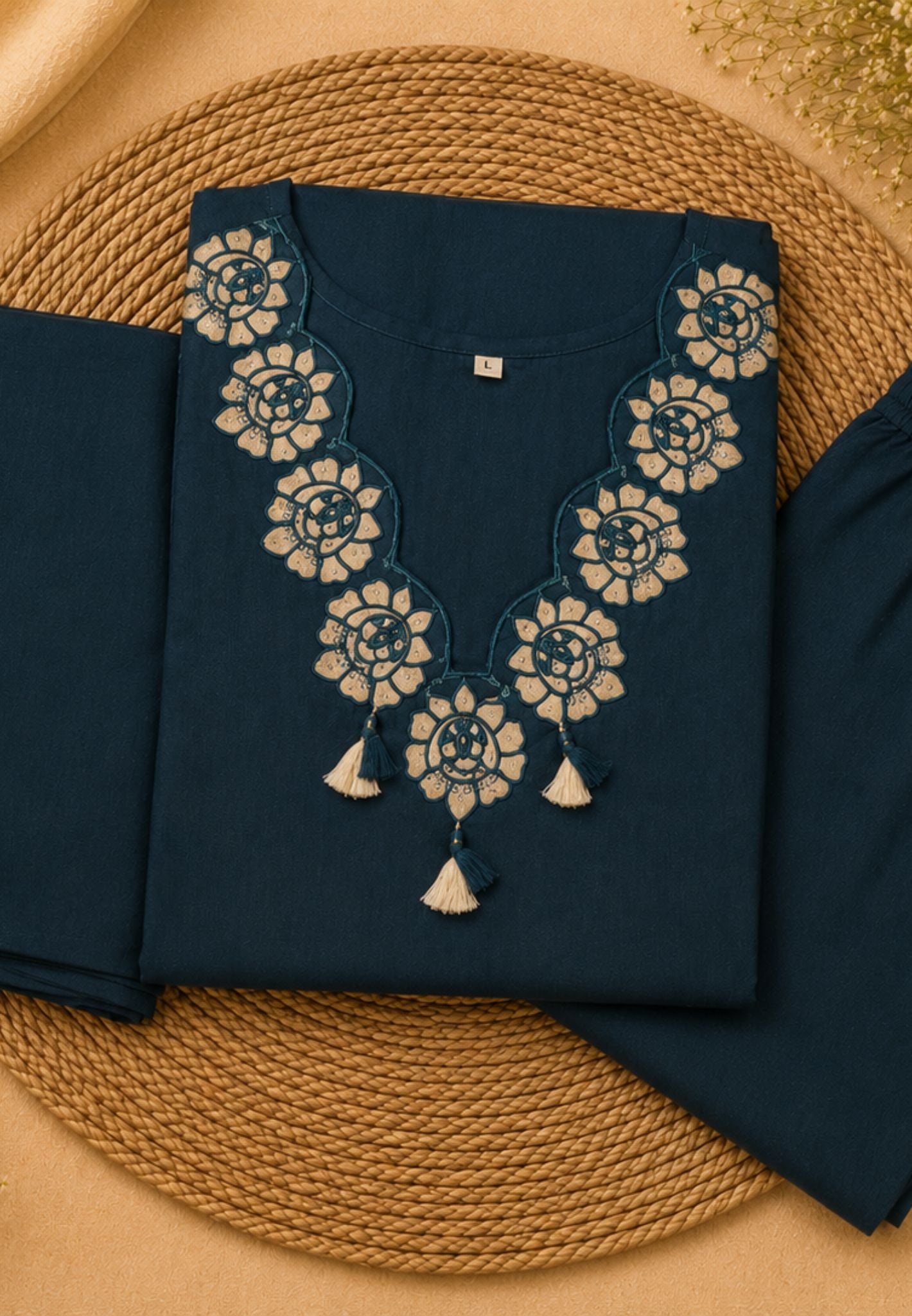 3pcs Salwar Suit-Floral Embroidery