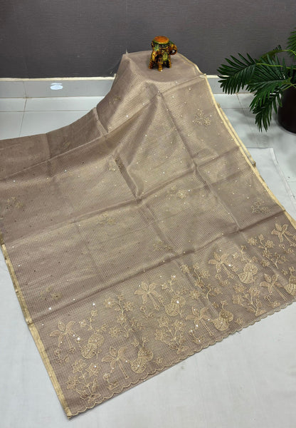 Kota Saree-Purple In Floral Applique Border