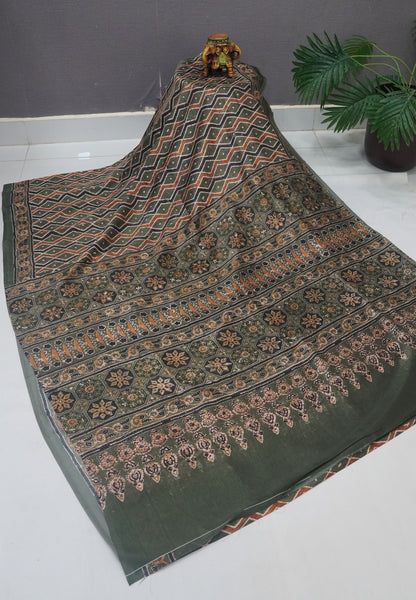 Premium Silk Saree-Sage Green