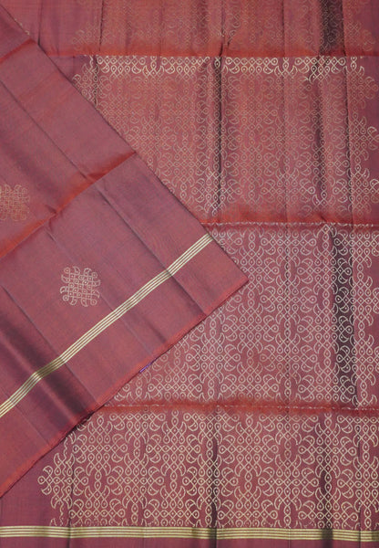 Soft Silk Saree with Kolam Weave - Maroon