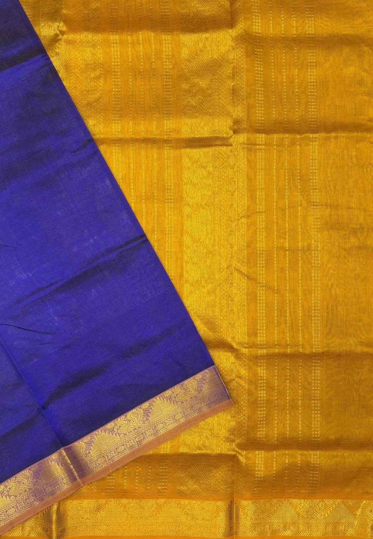 Pure Silk Cotton Saree-Violet In Vairaoosi Zari With Contrast Border