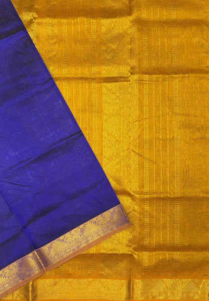 Pure Silk Cotton Saree-Violet In Vairaoosi Zari With Contrast Border