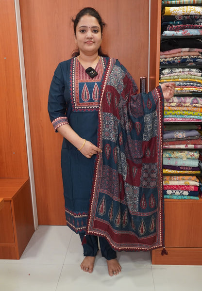 3pcs Salwar -Yoke Neck